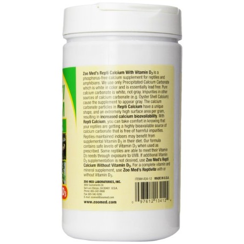 Zoo Med Reptile Calcium with Vitamin D3, 12-Ounce