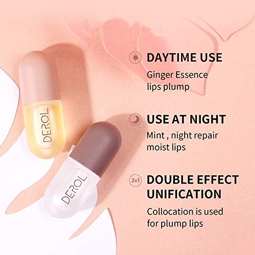 Lip Plumper Set - Natural Lip Plumper and Lip Care Serum, Lip Enh...