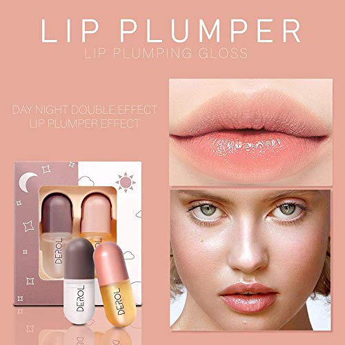 Lip Plumper Set - Natural Lip Plumper and Lip Care Serum, Lip Enh...