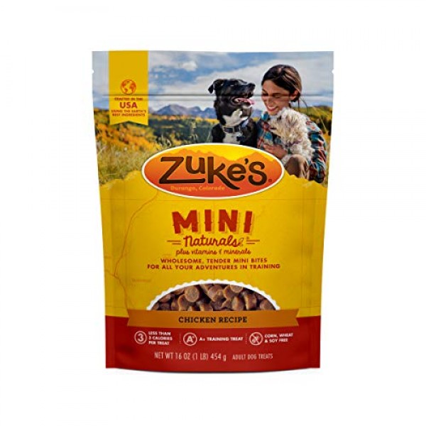 Zukes Mini Naturals Training Dog Treats Chicken Recipe - 16 Oz Bag