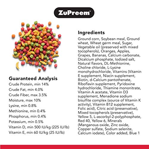 ZuPreem FruitBlend Flavor Pellets Bird Food for Medium Birds, 2 l...