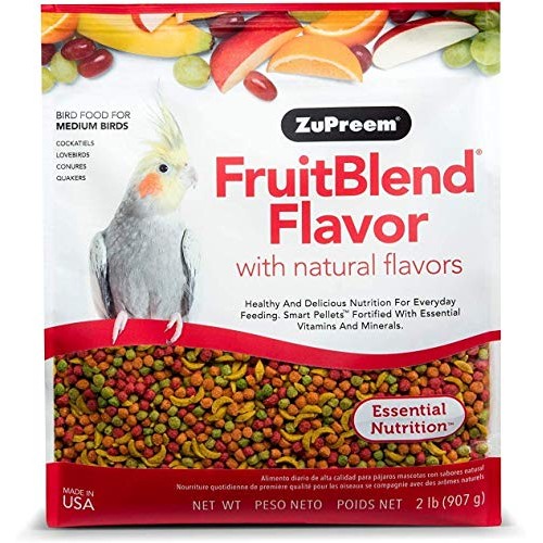 ZuPreem FruitBlend Flavor Pellets Bird Food for Medium Birds, 2 l...