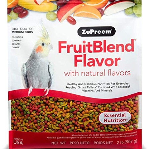 ZuPreem FruitBlend Flavor Pellets Bird Food for Medium Birds, 2 l...