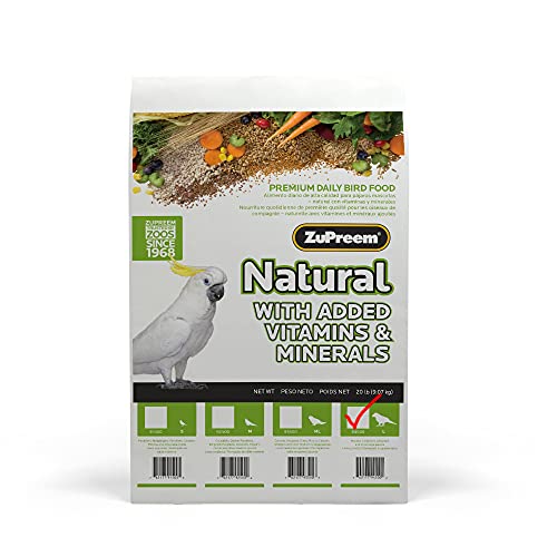 ZuPreem Natural Bird Food for Large Birds, 20 lb Bag - Made in Th...