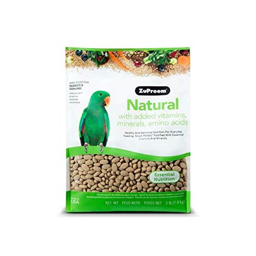 ZuPreem Natural Bird Food Smart Pellets for Parrots and Conures -...