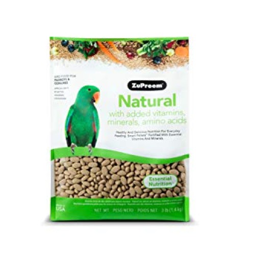 ZuPreem Natural Bird Food Smart Pellets for Parrots and Conures -...