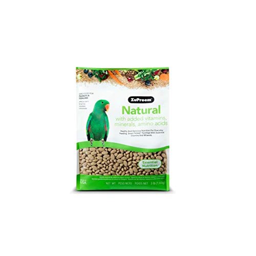 ZuPreem Natural Bird Food Smart Pellets for Parrots and Conures -...