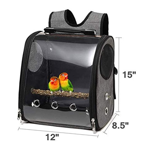 Bird Carrier Clear Parrot Outing Backpack APET Transparent Acryli...
