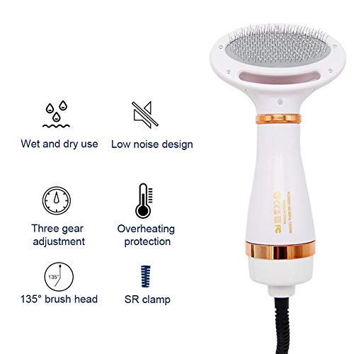 zxbaers Pet Hair Dryer,Portable and Quiet 2 in 1 Pet Grooming Hai...