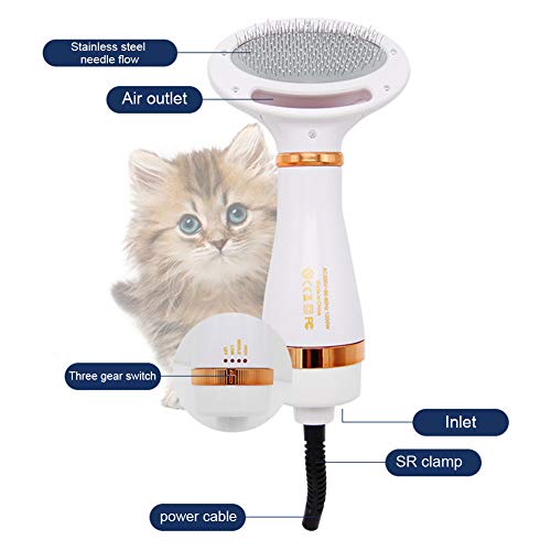 zxbaers Pet Hair Dryer,Portable and Quiet 2 in 1 Pet Grooming Hai...
