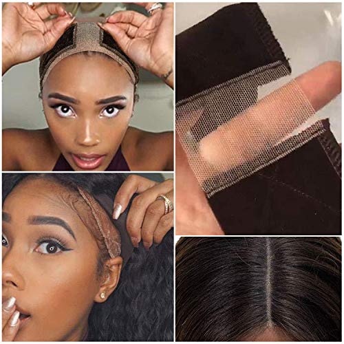 2PCS Grip Bands, Elastic Lace and Velvet Wig Head Hair Bands, Non...
