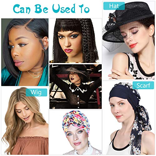 2PCS Grip Bands, Elastic Lace and Velvet Wig Head Hair Bands, Non...